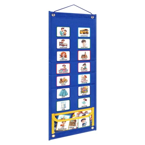 Calendario visual autismo de tejido resistente y PE con tabla de horarios diaria