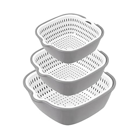 Mehrschichtige Gemüse-Waschkörbe in der Küche, Obstkörbe, mehrschichtige stapelbare Kunststoff-Gemüsespülen Cover