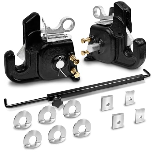 Upgraded Cat 1 Tractor Easy Change Quick Hitch System Compatible with 3 Point Hitch Adapter Tractor Hitch Faster Attach and Detach to Implements Comes Stabilizer Bar Black