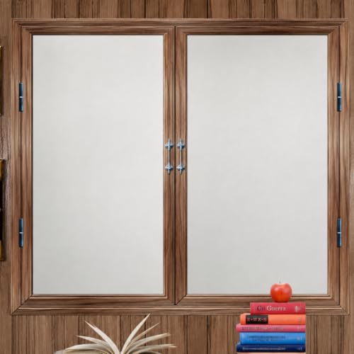 Image of Self Adhesive Window Privacy Film for Glass Windows & Doors | UV Blocking, Heat & Glare Reduction | Decorative Frosted Glass Film Easy to Apply (Frosted White Finish, 12X62 Inch)