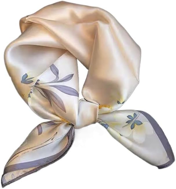 Beige Silk Scarf Women's Versatile Hairband Small Fashionable To Match Shirt Satin