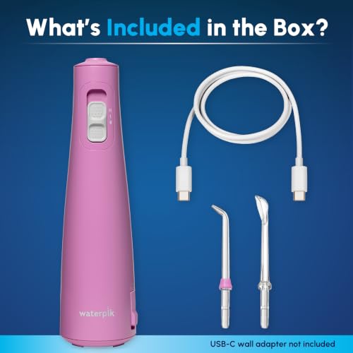 Image of Waterpik Cordless Pulse 3100 Portable Water Flosser, Rechargeable, Mauve | 2 Settings, 1 Precision Tip & 1 Tongue Cleaner Tip for Fresh Breath, Travel, Shower Use, ADA Accepted, WF-20 Amazon Exclusive