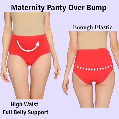 Image of Women's High Waist Soft Comfy Cotton & Breathable Maternity Panty|Pregnancy Panty|Maternity Panties (Pack of 3)
