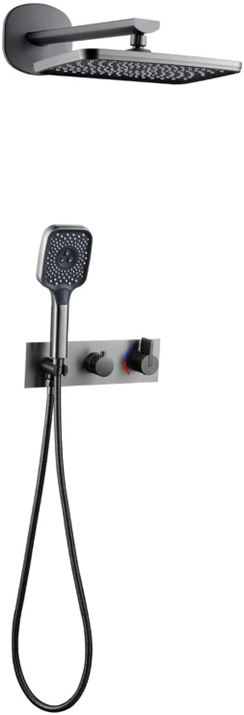 Doccia, soffione Doccia a Pioggia con Spray Portatile, Set di rubinetti Doccia Completi, impianti di Doccia a Parete con panoramica con Portatile, Miscelatore da Bagno Set Doccia