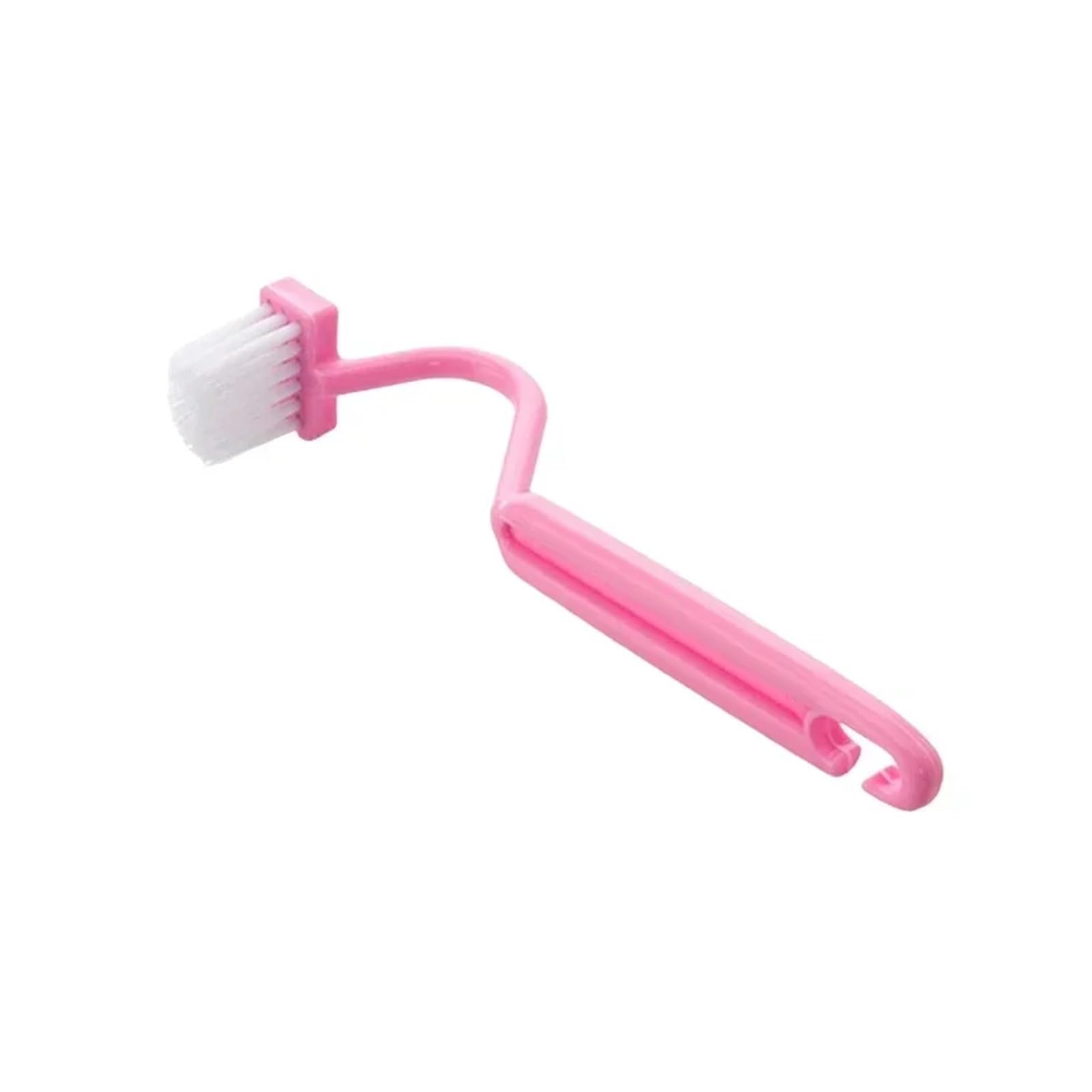 Toilet Brush Multifunctional Toilet Cleaning Brush S Shape Portable WC Scrubber Curved Side Bending Handle Corner Handle Curved Brush(Pink,2pcs)