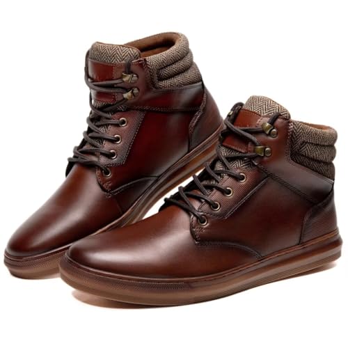 Image of Arkbird Casual Sneaker Boots, High-Top Sneakers Lace-up Leather Chukka Shoes for Men