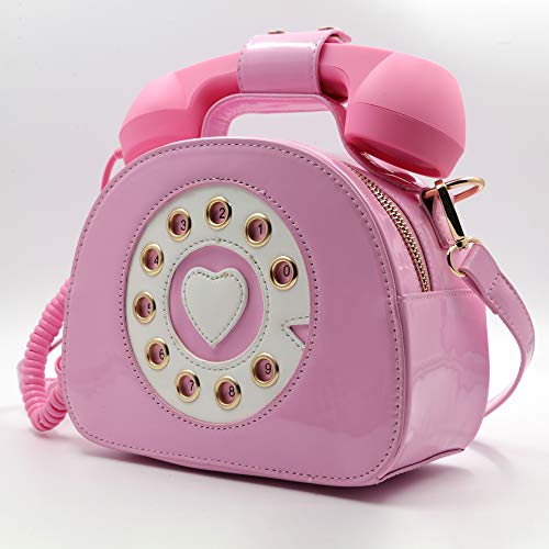 Image of QiMing Retro dial telephone Crossbody Shoulder Bag,Pu Movable microphone Purse for Women