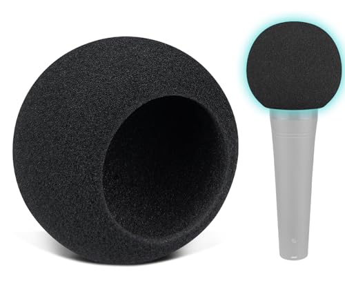 SOULWIT 4Pcs Micrófonos Pop Filter para Shure SM48/PGA48/PGA58, Protectora Micrófono Espuma Mic Cubierta Parabrisas - Negro