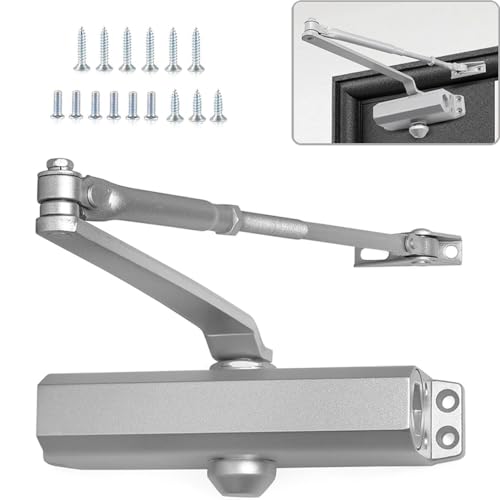Automatic Safety Spring Door Closer: Aukomer Commercial Heavy Duty Gate Closer Adjustable Fire Rated Automatic Stopper to Convert Hinged Door to Quiet Self-Closing for 45-85kg Doors (medium size)