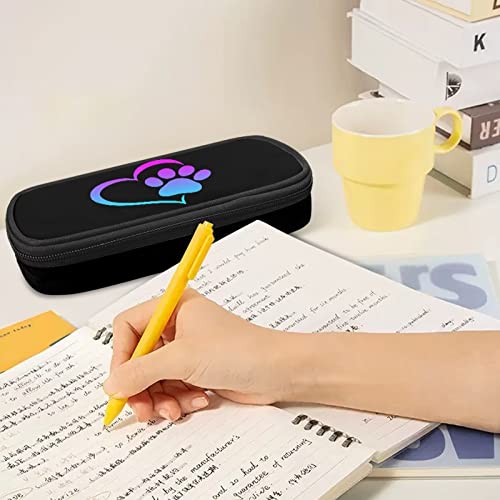 Image of Dog Paw Print Pencil Case Large Capacity Pencil Bag Pencil Pouch Pen Cases Storage Pouch for Girls Boys School College Students Teen Adults Office Organizer Gifts