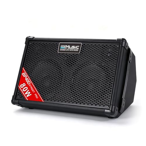 Coolmusic BP40D Powered Acoustic Guitar Amplifier- Portable Bluetooth Speaker 80W W/Battery with...
