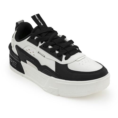 Image of Red Tape Lifestyle Sneakers for Women in Black White | Lifestyle Sneakers