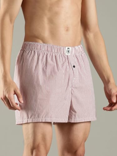 Image of Red Striped Mid Rise Boxer