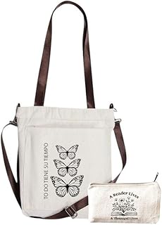 Bamm حقيبة توتي باج بناتي للجامعة والاستخدام اليومي - بيج مع مقلمة هدية -8