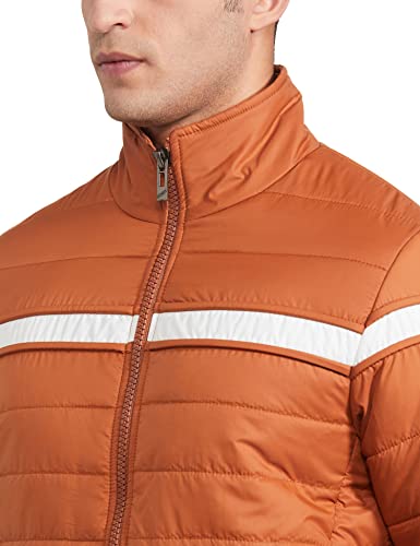 Image of Qube By Fort Collins Men's Padded Puffer Bomber Jacket - Quilted Winter Jacket for Men | Full Zip Warm High Neck Bomber Jacket with Chest Stripe for Winter Wear, Travel & Daily Use