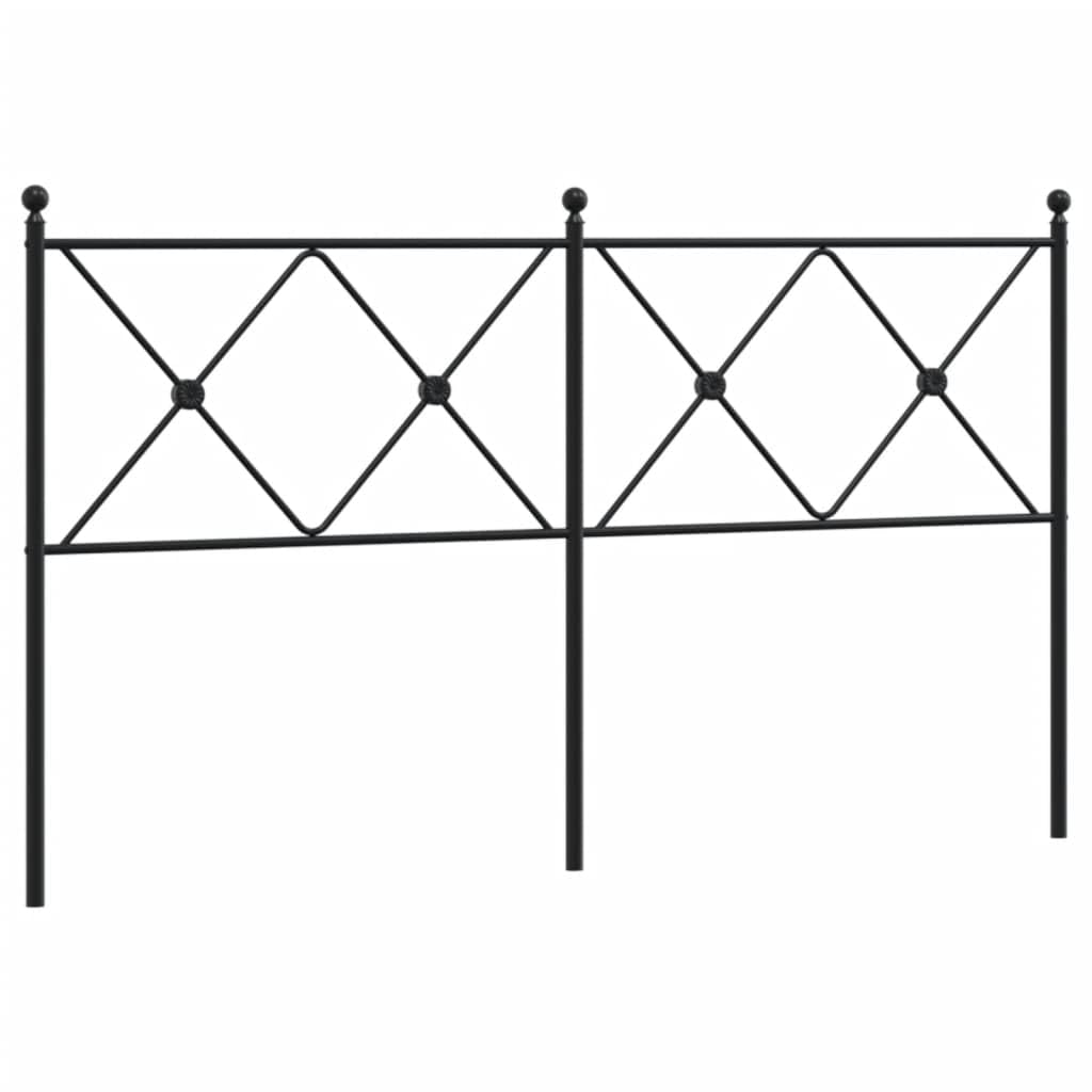 vidaXL Cabecero de Metal Negro 160 cm, cabecero de Cama, cabecero de Metal, cabecero para Cama Doble, cabecero Negro