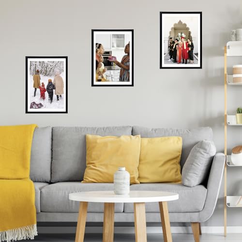 Image of JCJMY 12x16 Picture Frame Black with 11x14 Mat, Display Photo 11x14 with Mat or 12 x 16 Without Mat, Wall Hanging Large Frame with Plexiglass, Black