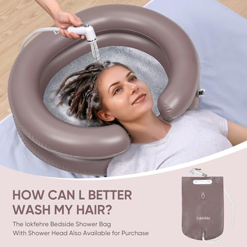 Image of Inflatable Shampoo Basin for Bedridden, Portable Hair Wash Bowl | Soft neck support with easy drainage helps elderly, disabled, injured, and post-surgery users enjoy comfortable bedside care