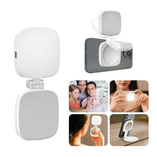 Image of Magnetic Selfie Light Compatible with iPhone Magsafe, 360 LED Selfie Ring Fill Light with Sticky Ring for Selfies, Photography, Zoom Calls and Video Conferencing (White)