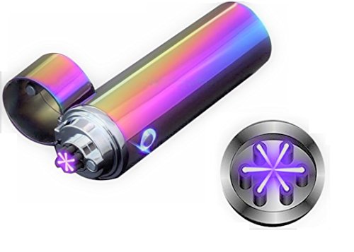 Novelty Wares® Latest Design Triple ARC Innovative Flameless Plasma X Beam Lighter-Rechargeable-Restructured-Pipes-Bowls-Cigars-Camping-Windproof-Waterproof-360° (Neon)