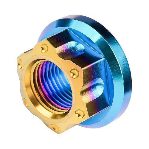 Image of Titanium M6 M8 M10 M12 M14 M16 Flange Bolt Nut Bicycle Motorcycle Rear Axle Car Modification Accessories Pack of 6 (M14 Pitch 1.5mm, Iridescent Blue)
