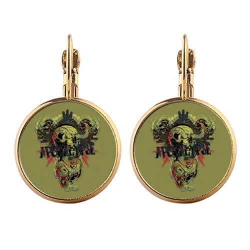 Boucles d'oreilles pendantes serpent vert or clip sans trou motif animal