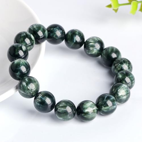 Pulsera de cristal elástica con cuentas dragón verde de 14mm para yoga 3