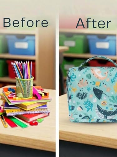 Image of Foldable Travel Kit | Multipurpose All-in-One Compact, Durable, Lightweight, Waterproof, Bag | Travel Friendly Pouch Ideal for Diaper, Medicines, Accessory & Toiletry (Sea &Ocean Print)