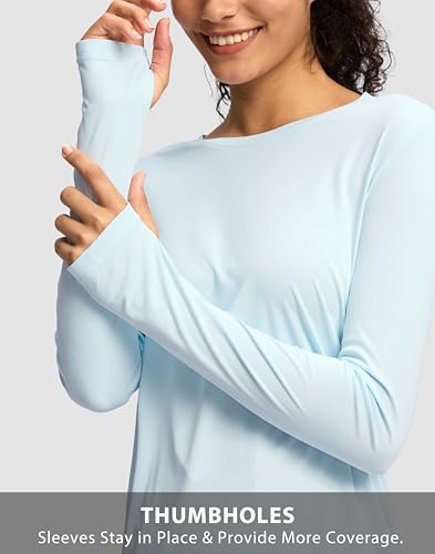 Image of Soothfeel Lightweight Long Sleeve Workout Tops for Women Gym Running Shirts | Quick Dry, Breathable, Moisture Wicking, UPF 50+ Sun Protection, Athletic Shirts for Running, Gym, Exercise, Yoga, Hiking