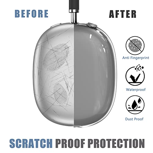 Galafoki For Airpod Max Case Cover, Clear Soft Tpu Anti-Scratch Protective Case Cover, No Yellowing Transparent Accessories For Apple Airpods Max (Clear Black) #TOP1