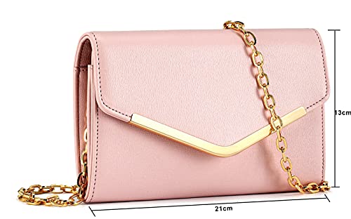 Image of Clutch Purse Evening Bag for Women，Envelope Handbag With Detachable Chain | With Detachable Chain
