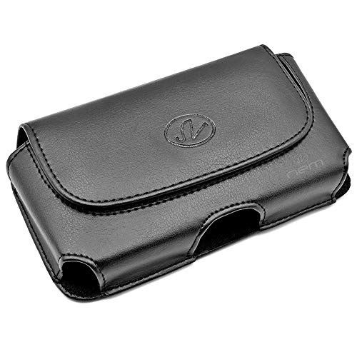 Apple Iphone 5 5C 5S Se Horizontal Holster, Nem® Premium Leather Carrying Case With Magnetic Closure Belt Clip And Belt Loops (Fits Iphone Se 5 5C 5S Only With Slim Case Or Otterbox Case On) #TOP1