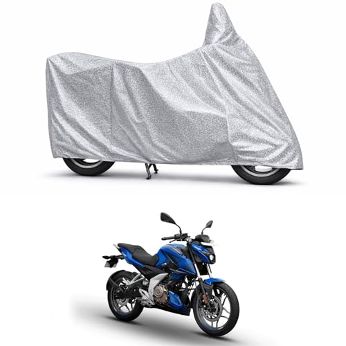Image of 100% Waterproof Two Wheeler Body Cover Multi Layered Fabric Designed for Bajaj Pulsar N160 | Belt Buckle Lock | Silver Mag