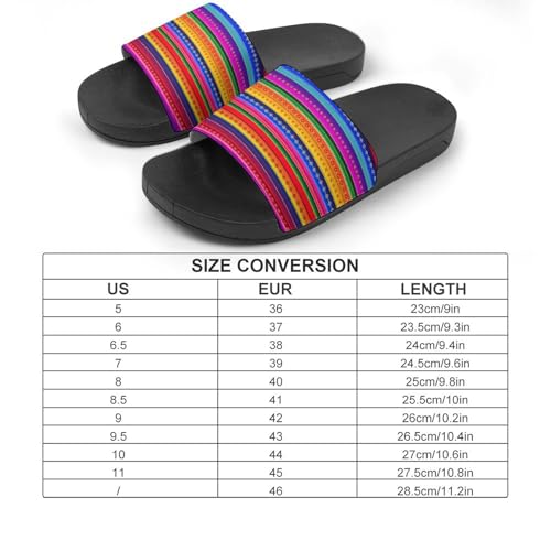 Mexican Stripes Slides Shoes Men Womens Slide Sandals Non Slip Bathroom Open Toe Shoe Lightweight Beach Shoes Flat2