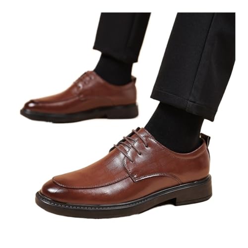 Leather Shoes Summer Breathable Business British Style Casual Soft Sole Black Men's Shoes Oxfords(Black,6.5)3