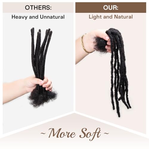 8 inch Interlocking Loc Extensions - Natural Black Dreads