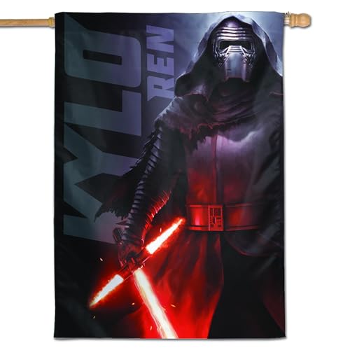 Drapeau Star Wars Kylo Ren WinCraft | Grand pavillon rectangulaire vertical double face 71x101 cm