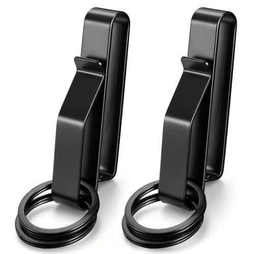 Duty Belt Key Holder, 2 Pack Belt Key Clip, Stainless Steel Stealth Belt Loop Key Ring Holder with...