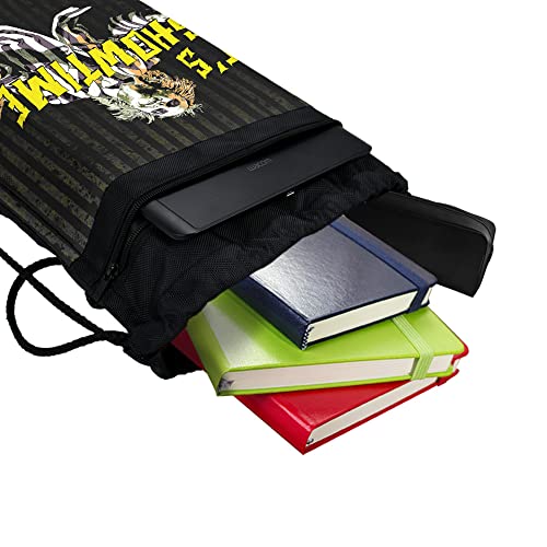 LOGOVISION Beetlejuice Its Showtime Drawstring Backpack Sports Bag Sackpack 17" x 13", Perfect for Gym, Yoga or Practice4