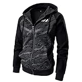 OHSNMAKSL Hoodies for Men sherpa Warm Fleece Hoodie Jacket Sweatshirt Full Zip Sport Workout Coats 21-M-WY-Black Camouflage-L