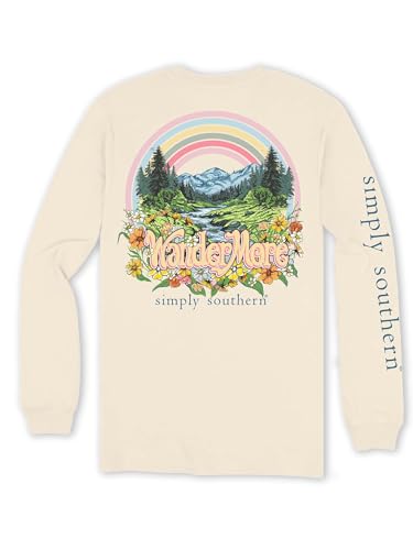 Simply Southern Wander More - Mountains - Rainbow - Youth Long Sleeve T-Shirt