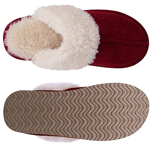 Image of Litfun Women's Fuzzy Memory Foam Slippers Fluffy Winter House Shoes Indoor and Outdoor