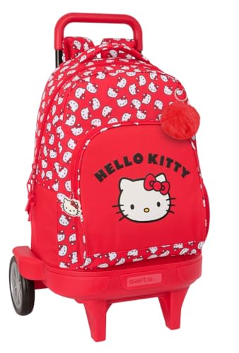 Grand sac à dos Hello Kitty à roulettes idéal pour l'école et les voyages