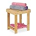 Relaxdays Fußbank Bambus, bis 100 kg, Stabiler Tritthocker, Kinderhocker Bad, Fußhocker, HxBxT: 33,5 x 25 x 31 cm, Natur