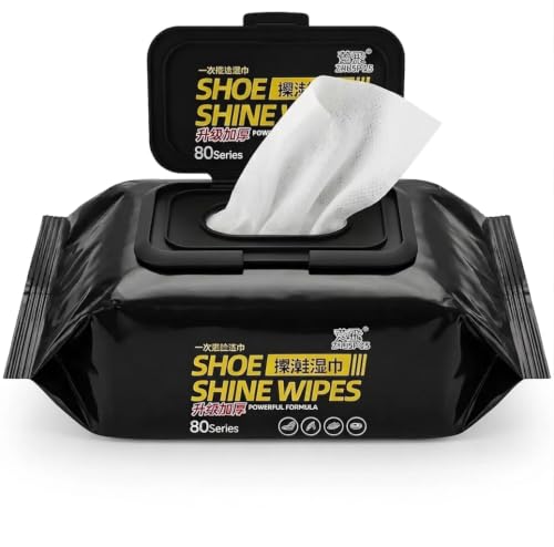 Shoe Cleaning Wipes (80 PCS) – Instant Sneaker Cleaner Wipes for Shoes, White Shoes, Sports Shoes &amp; Leather Footwear, Portable Stain Remover, Quic