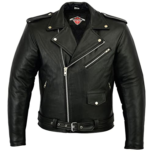 Texpeed Chaqueta de moto de cuero para hombre - Marlon Brando