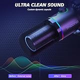 MAONO XLR/USB Dynamic Microphone Set, RGB Podcast Microphone with Boom Arm, Software, Mute Button, Gain Control, for PC Gaming, Streaming, Recording, PS4/5 Mac Mixer, etc. PD200XS Black - Image 7