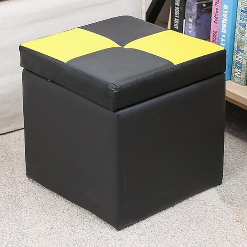 Pouf de rangement en similicuir de qualité supérieure et finitions design