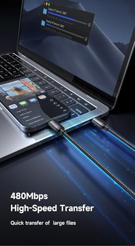 Image of Mcdodo 60W Type C to Type C Fast Charging Cable with LED Indicator, Nylon Braided USB C PD Data Cable, Aluminum Alloy, CarPlay Support for iPhone 17 /16 /15 Series, Samsung, OnePlus, MacBook (1 Meter)