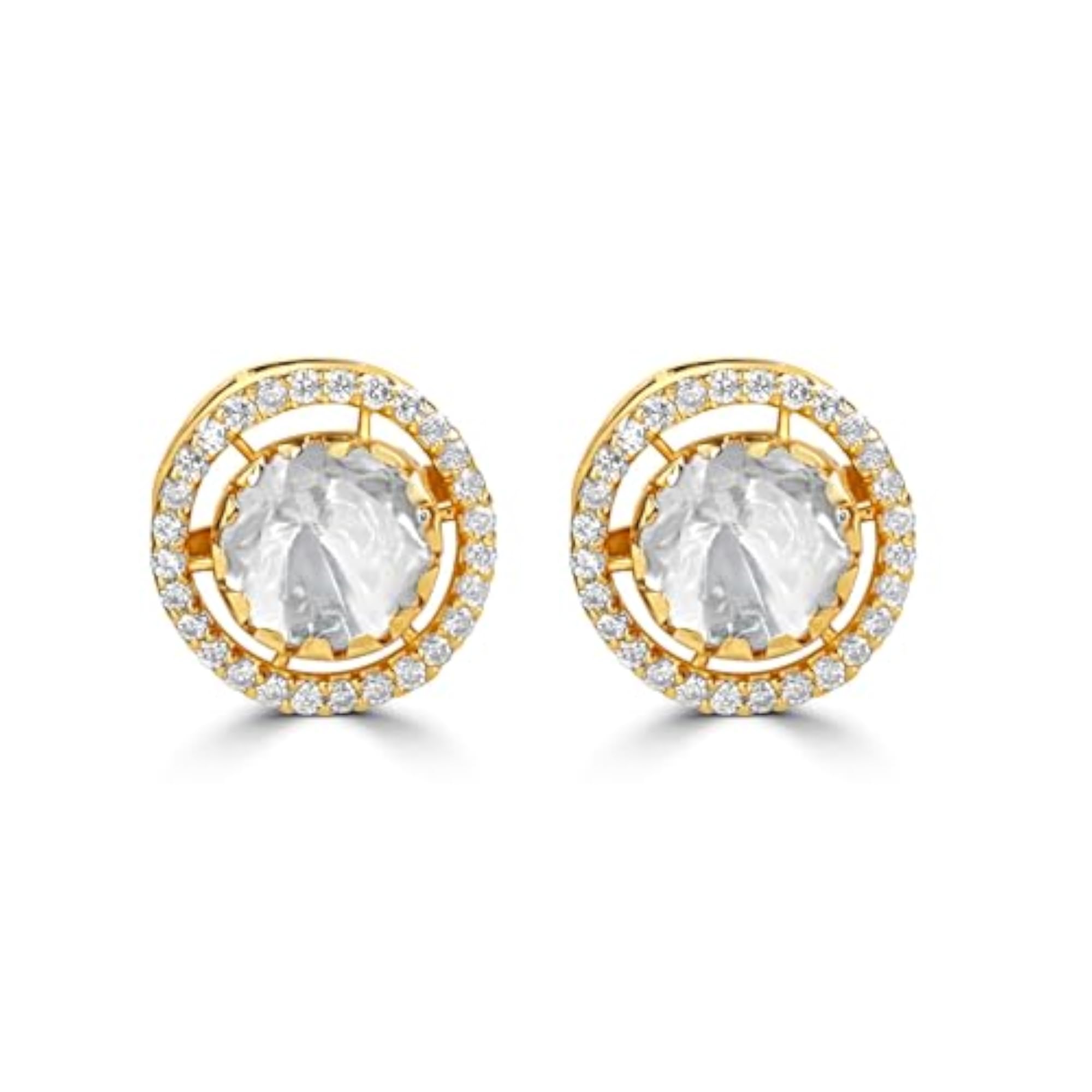Women's 925 Sterling Silver Moissanite Halo Stud Earrings
